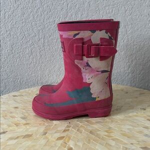 Joules Floral Pink Kids Rain Boots